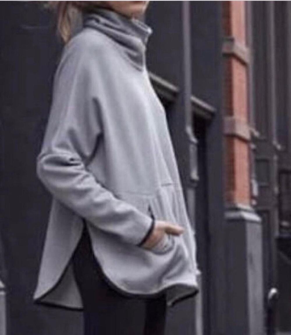 The North Face Ladies Canyon Flats Stretch Light Gray Poncho Pullover in Size L